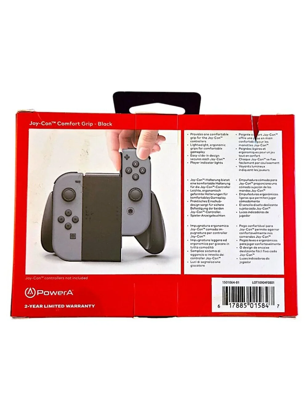 PowerA Joy Con Comfort Grip Nintendo Switch Black Handheld Gaming Accessory